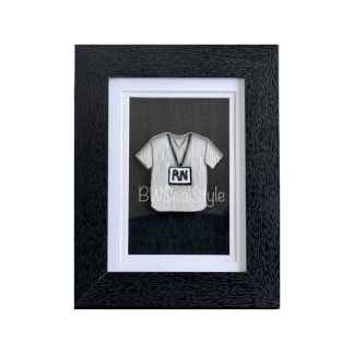 Framed Sealskin Registered Nurse Shirt with Beaded Lanyard