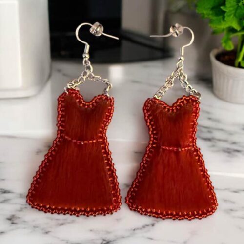 Sealskin Red Dress Earrings