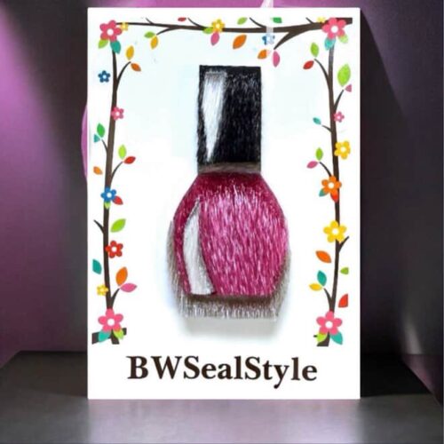 Nail Polish Sealskin Brooch