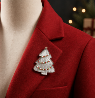 Sealskin Christmas Tree Brooch
