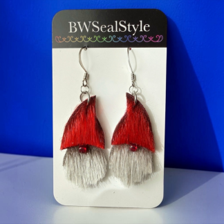 Sealskin Christmas Gnome Earrings